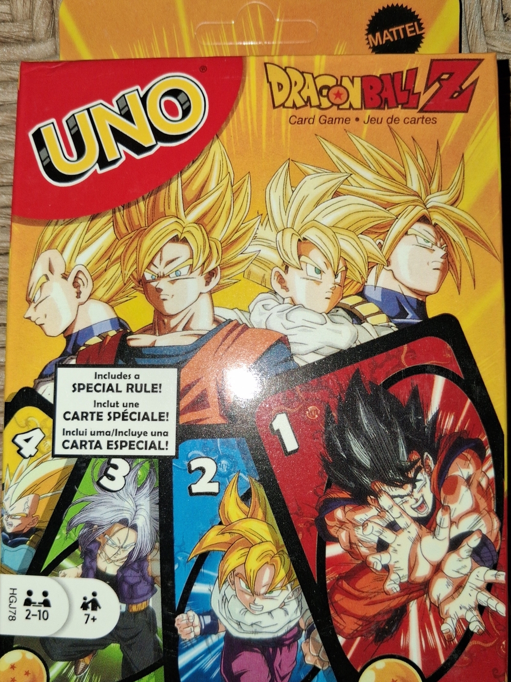 Mattel UNO Dragon Ball Z Card Game - Yellow